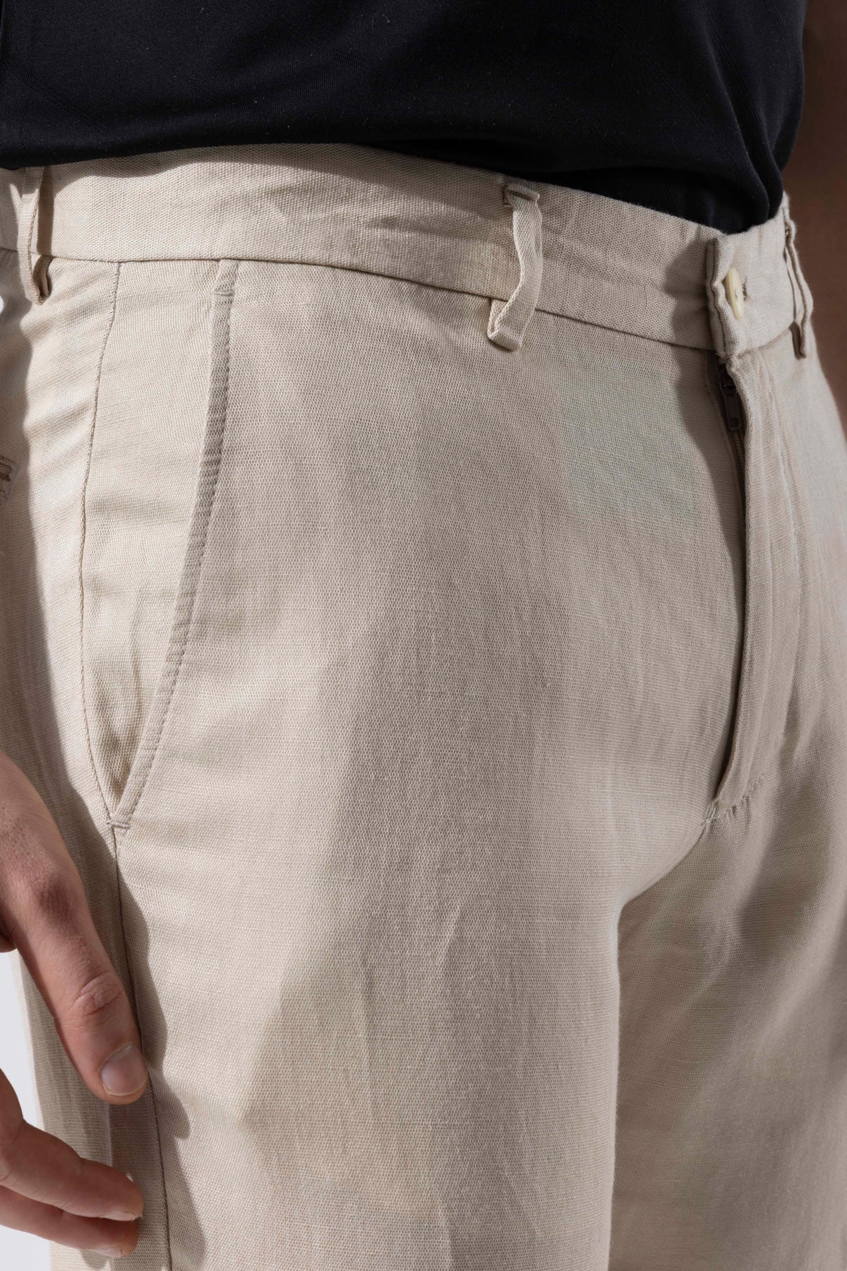 LYOCELL LINEN BLEND TROUSERS