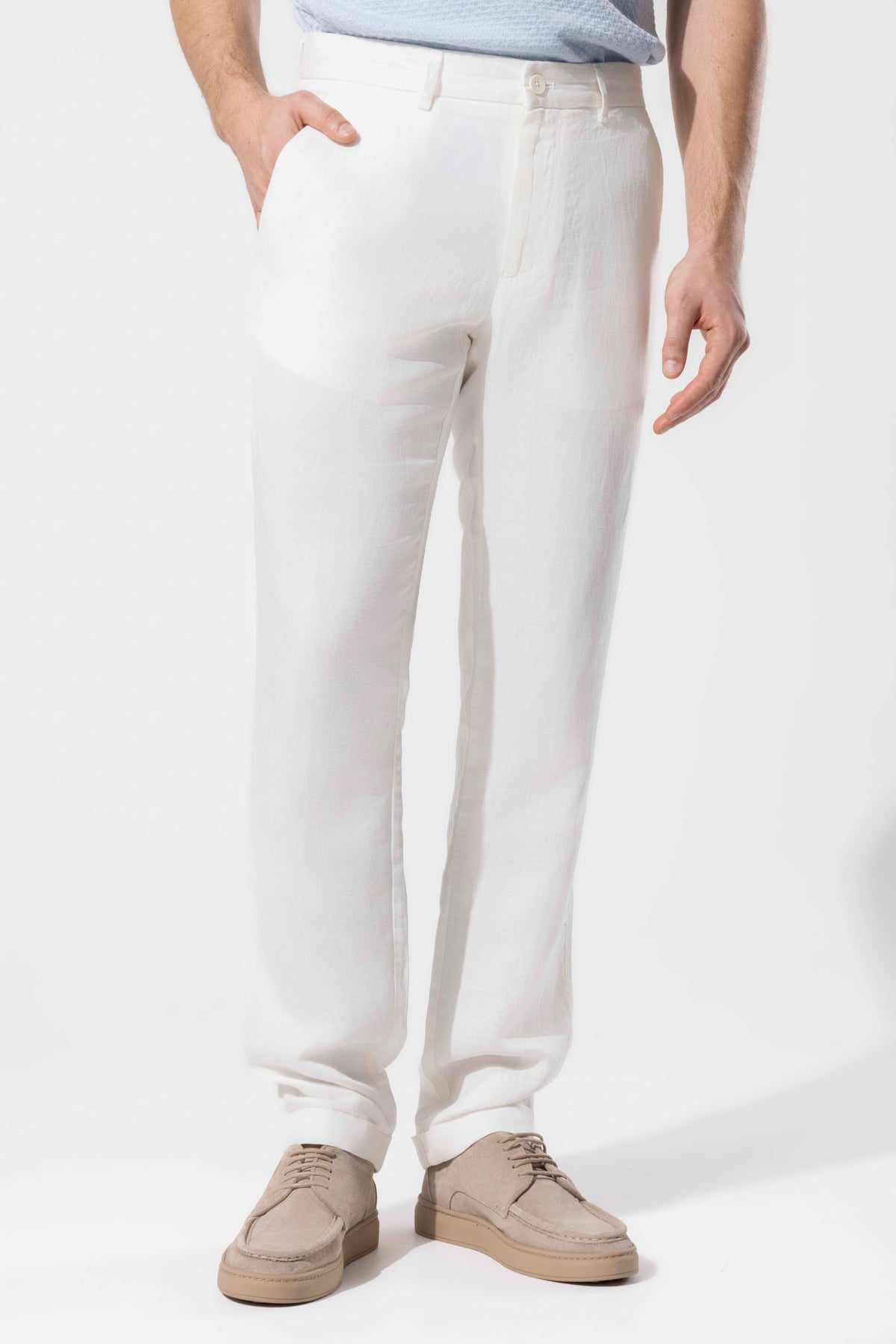 LYOCELL LINEN BLEND TROUSERS