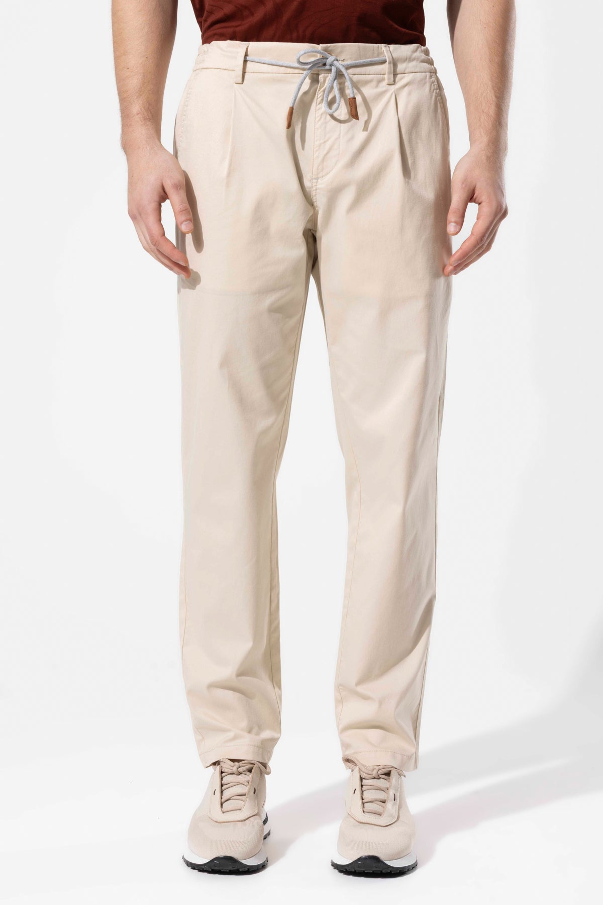 PLEATED COTTON TROUSERS