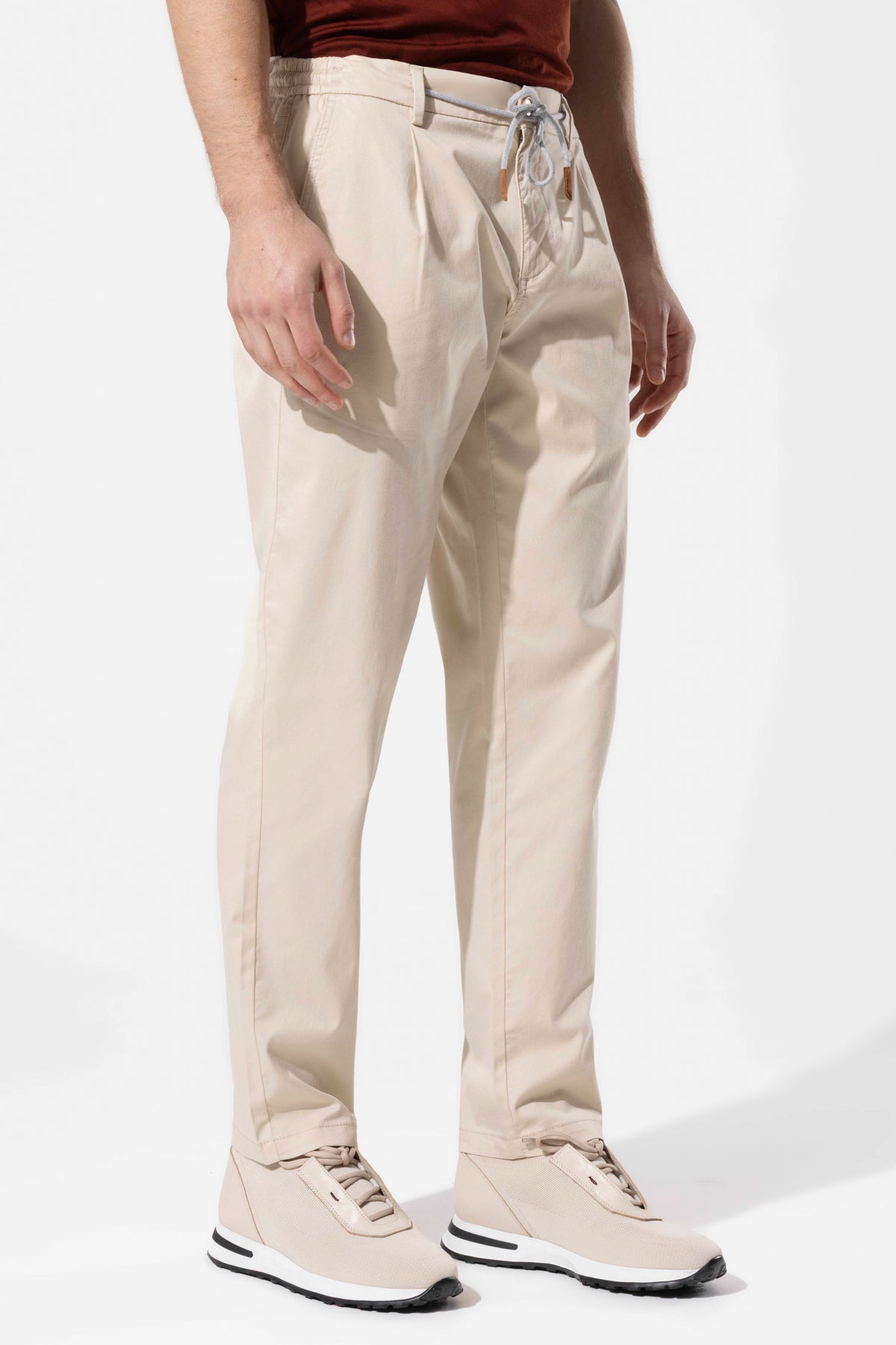 PLEATED COTTON TROUSERS