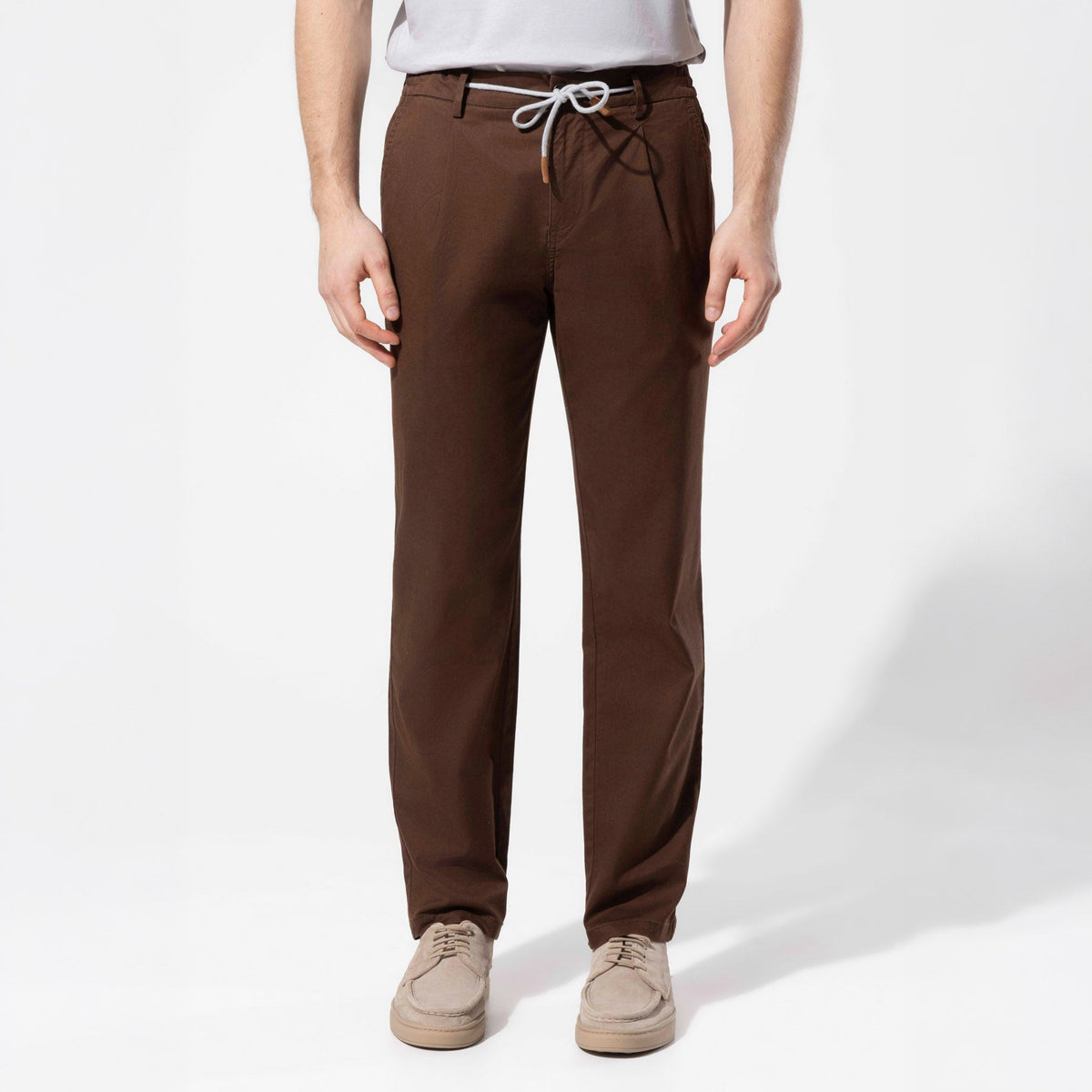 PLEATED COTTON TROUSERS