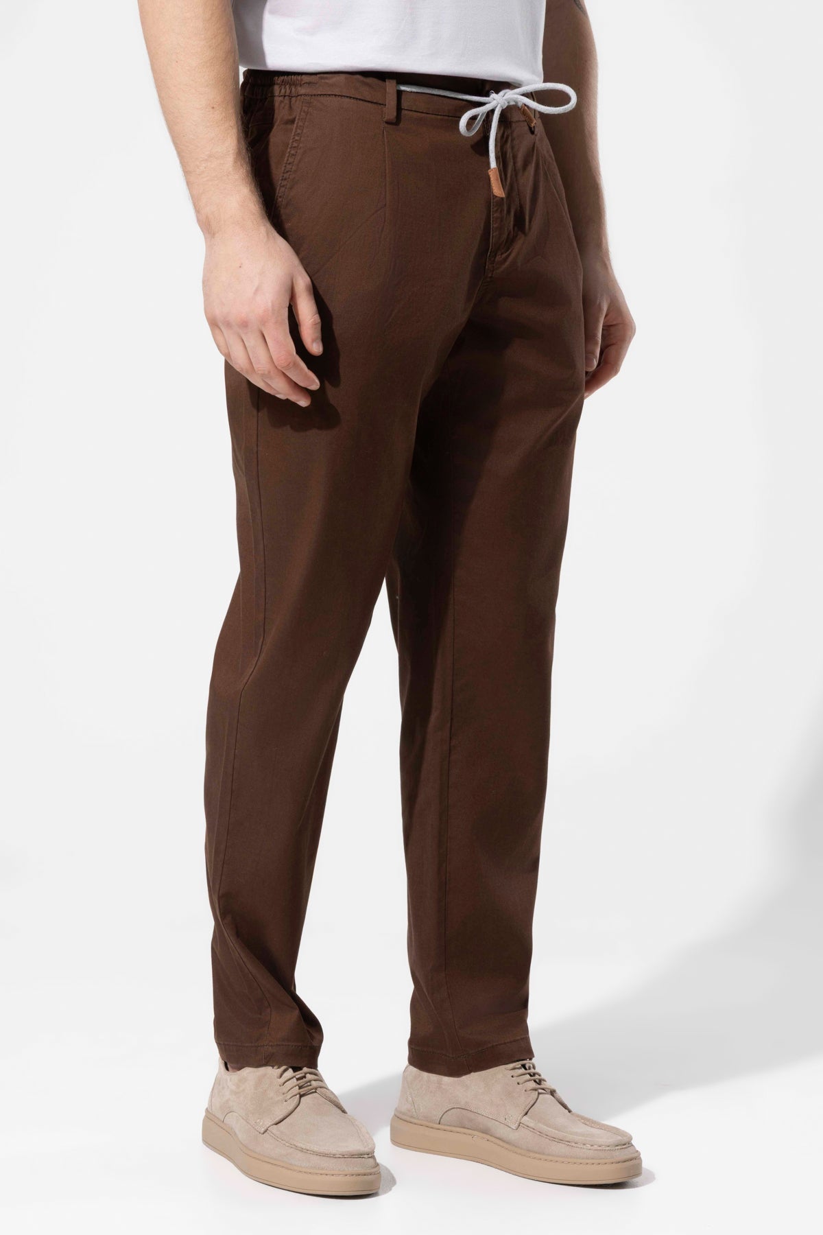 PLEATED COTTON TROUSERS