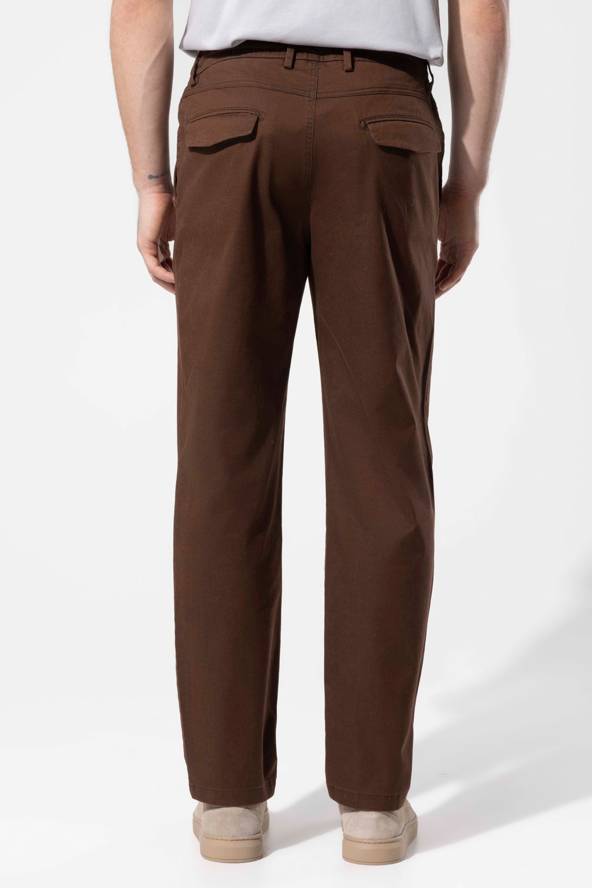 PLEATED COTTON TROUSERS