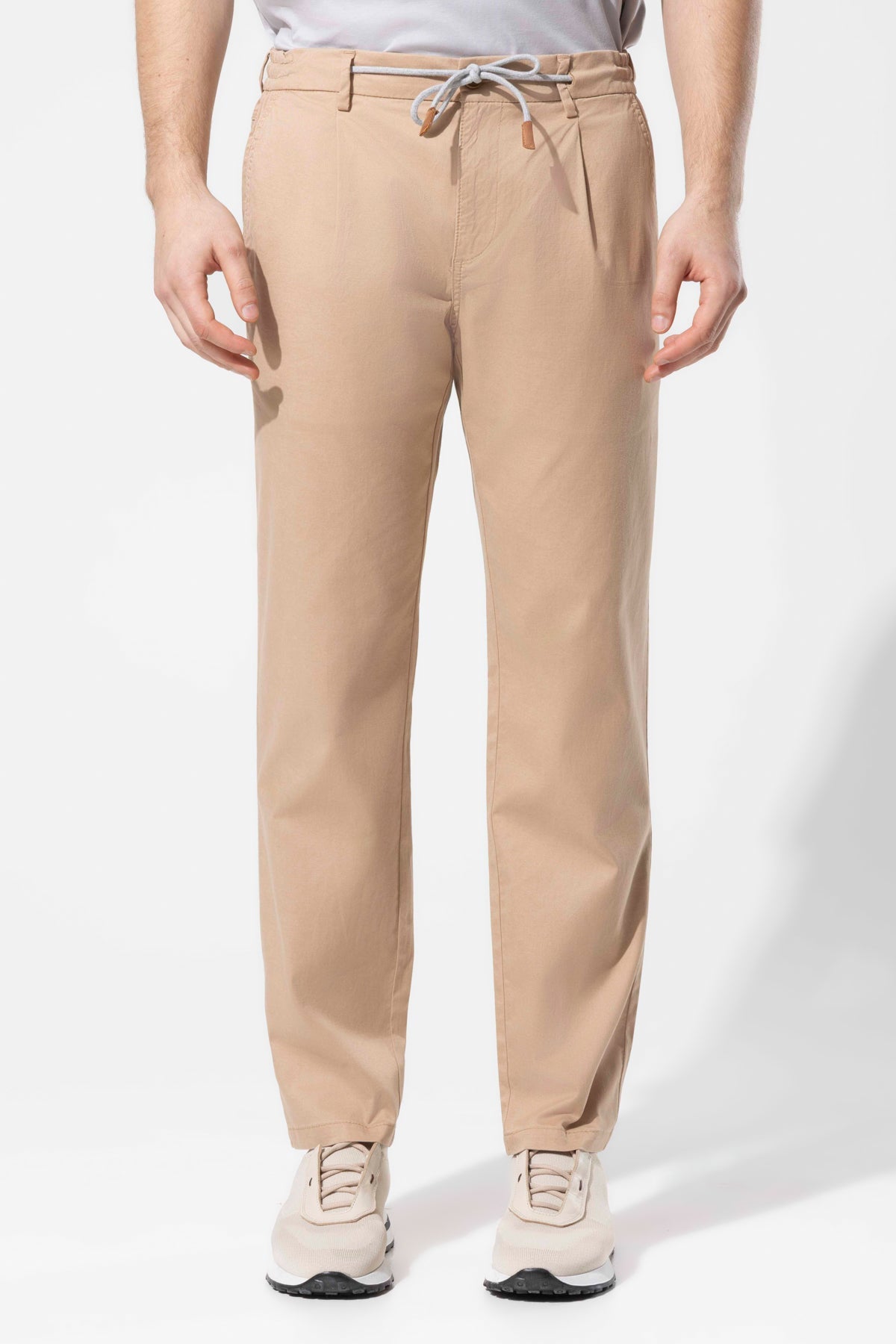 PLEATED COTTON TROUSERS
