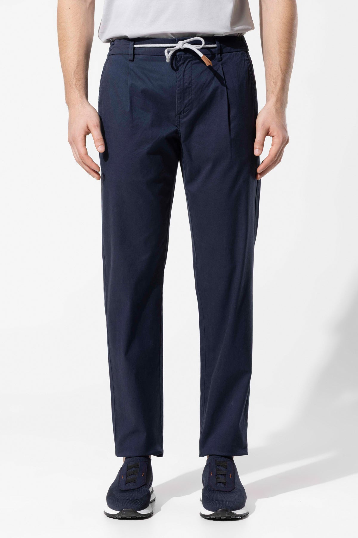 PLEATED COTTON TROUSERS