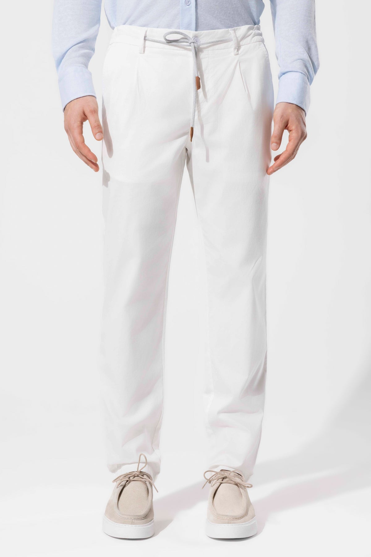 PLEATED COTTON TROUSERS