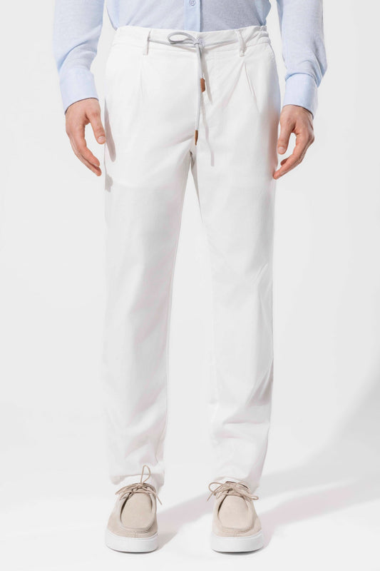 PLEATED COTTON TROUSERS