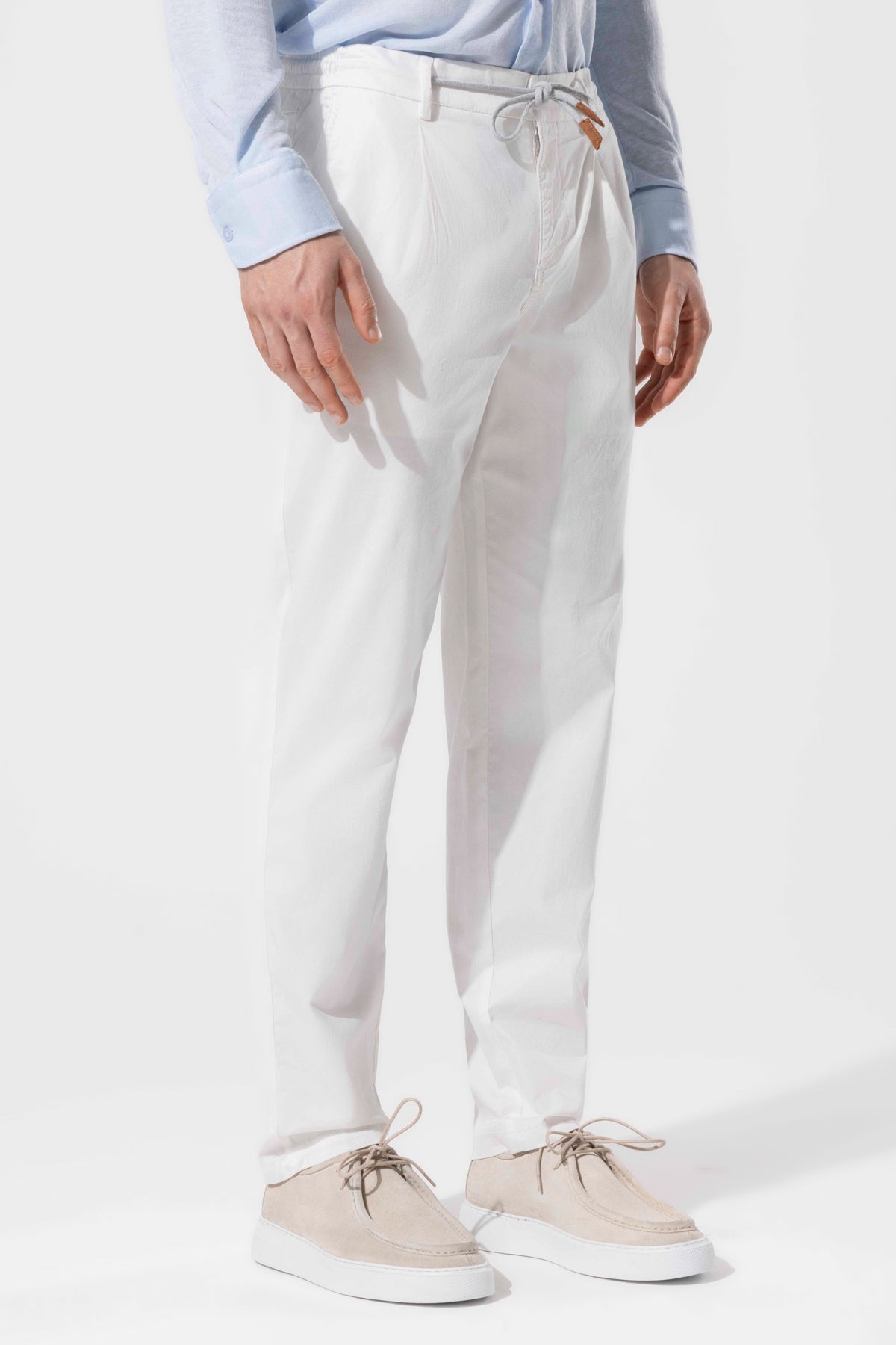 PLEATED COTTON TROUSERS