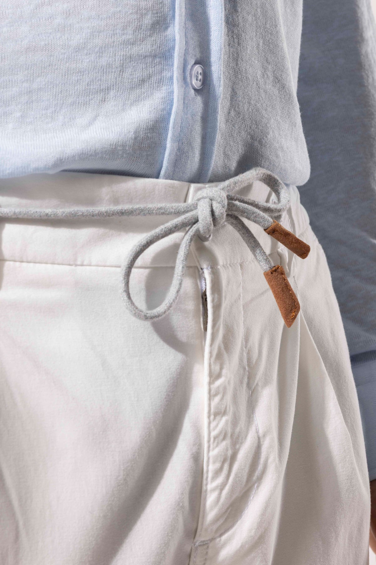 PLEATED COTTON TROUSERS