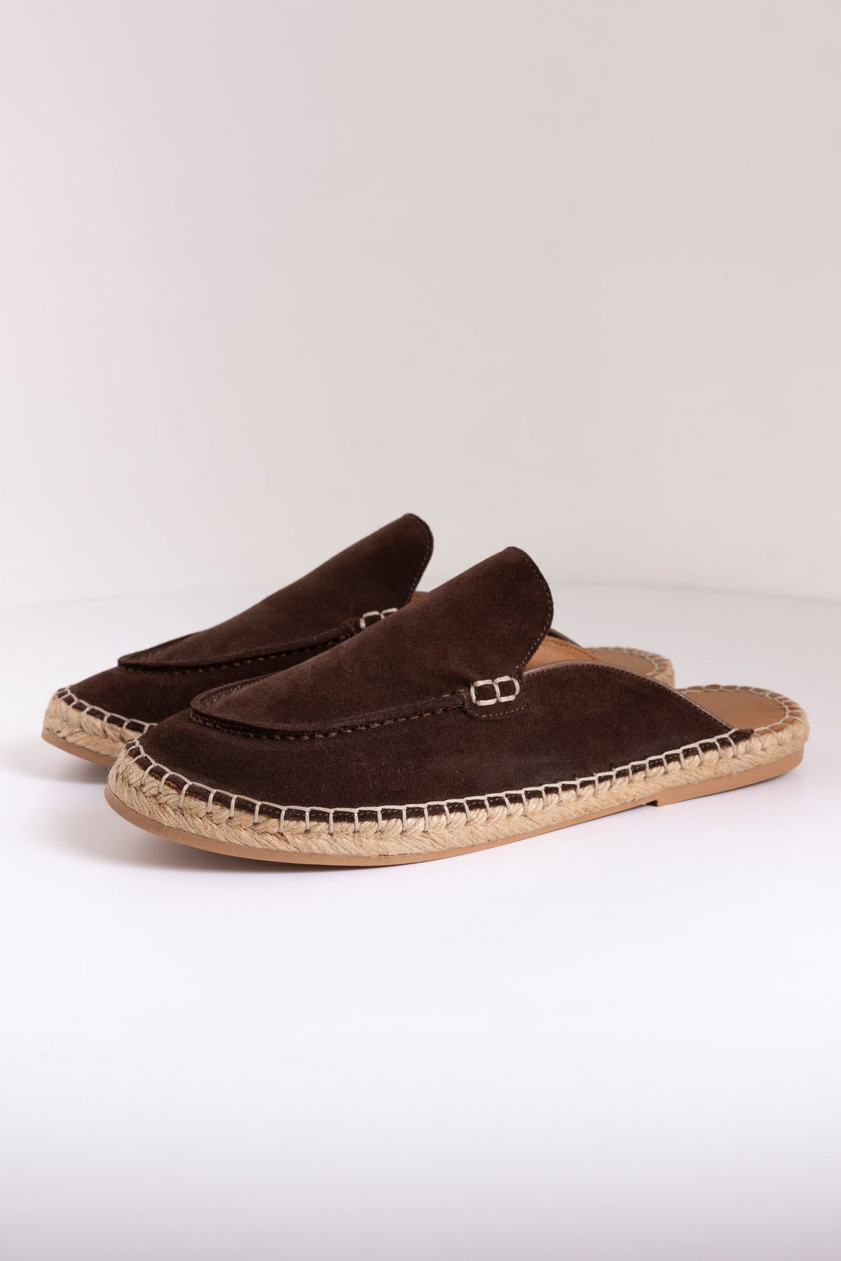 STITCH DETAIL ESPADRILLE SLIDES