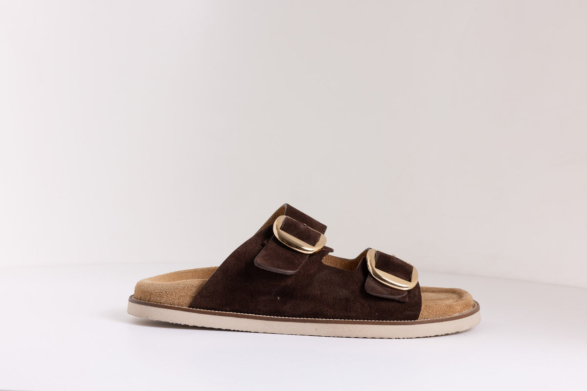 DOUBLE BUCKLE COMFORT SLIDES