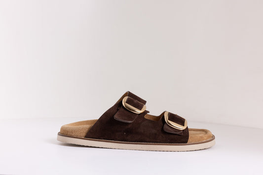 DOUBLE BUCKLE COMFORT SLIDES