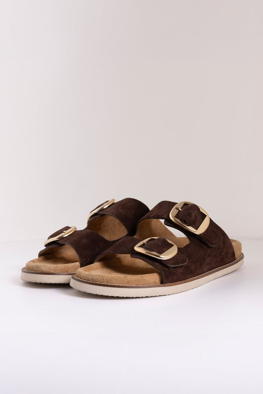 DOUBLE BUCKLE COMFORT SLIDES