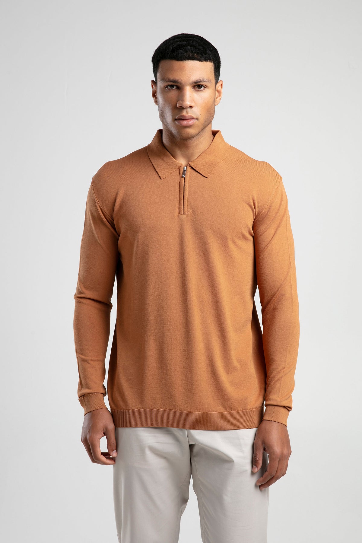 ZIP KNITTED POLO