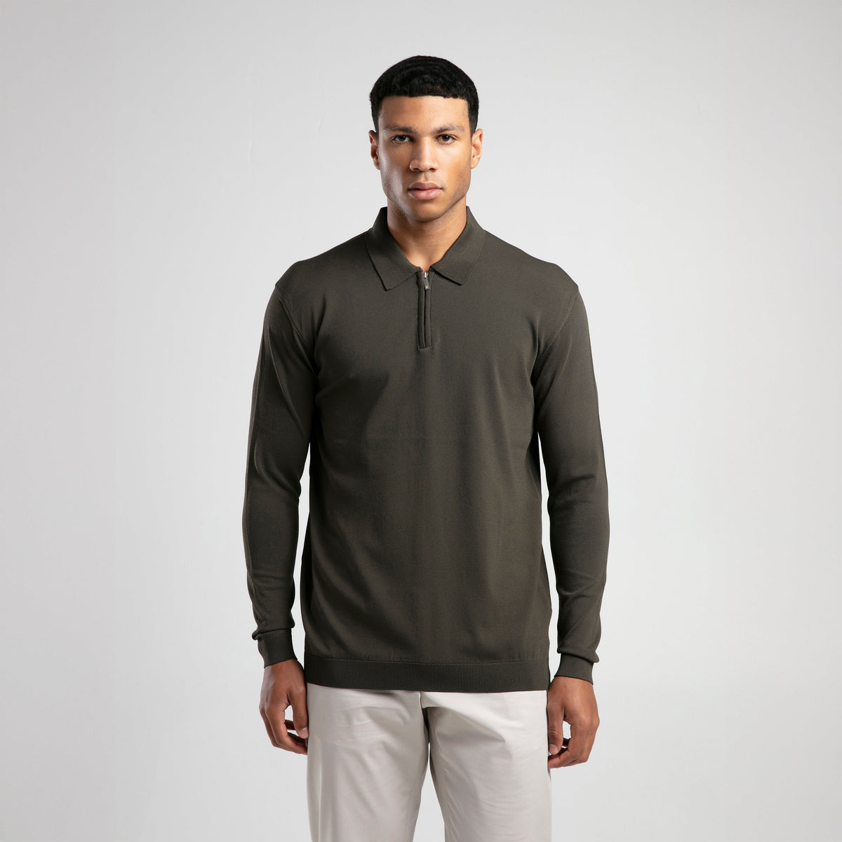 ZIP KNITTED POLO