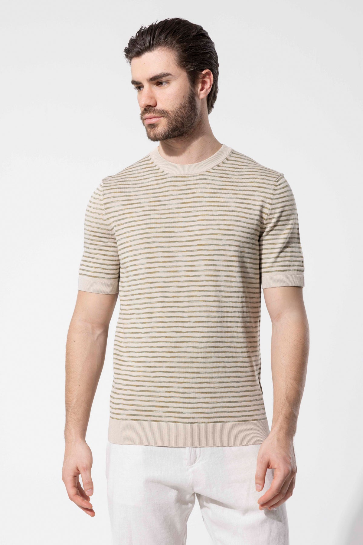 PEP KNIT STRIPED T-SHIRT