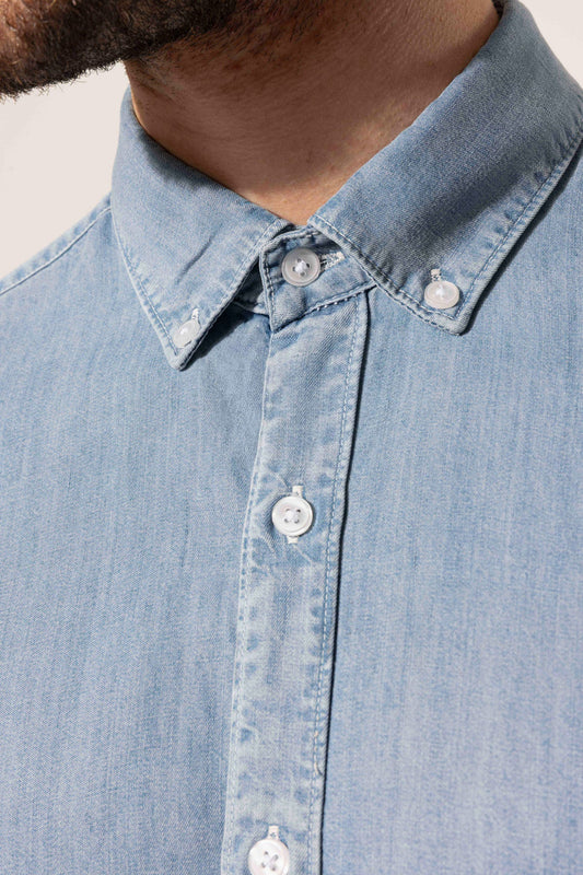 SHORT SLEEVE DENIM SHIRT