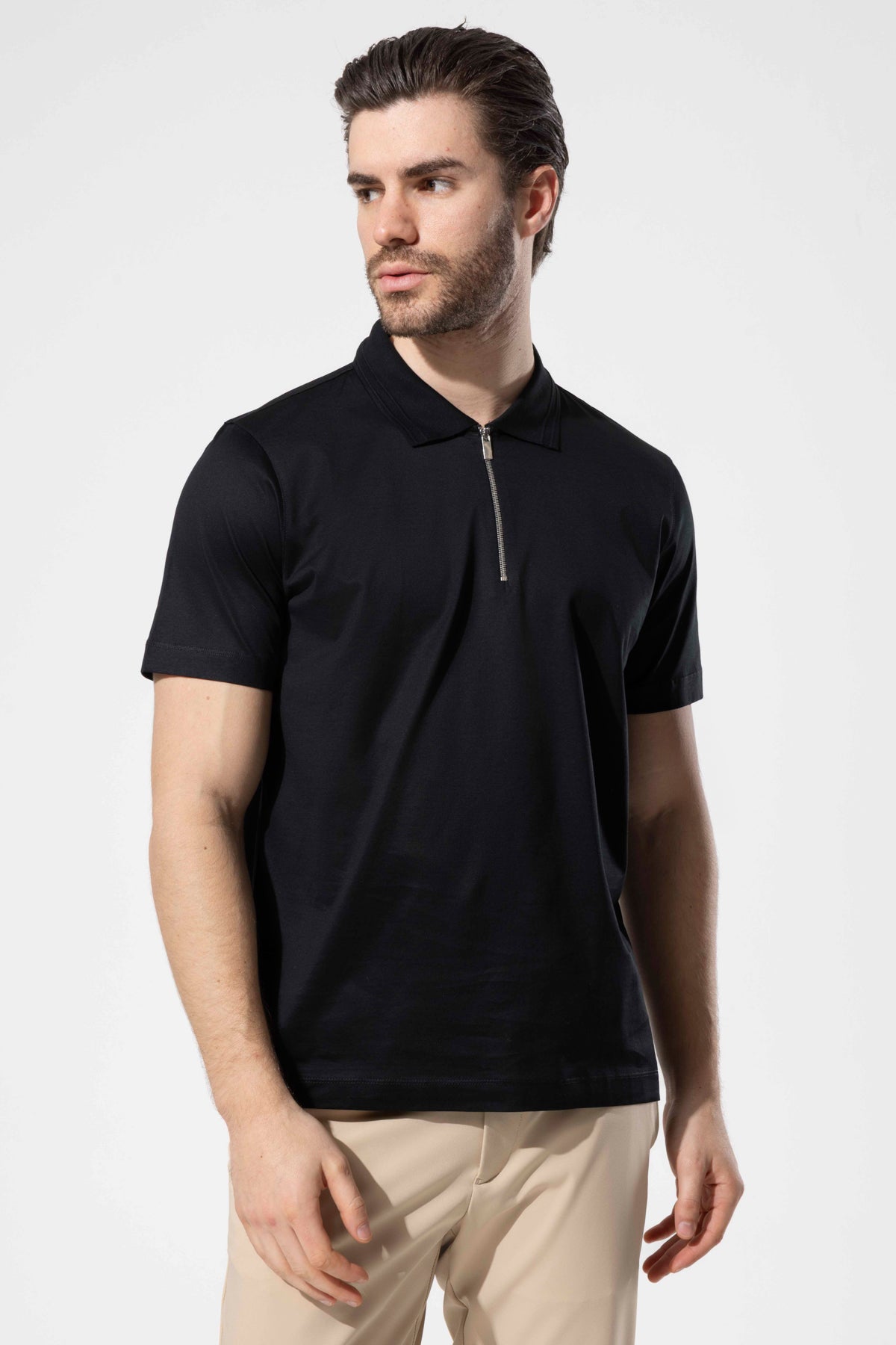 OYSTER POLO ZIPPED