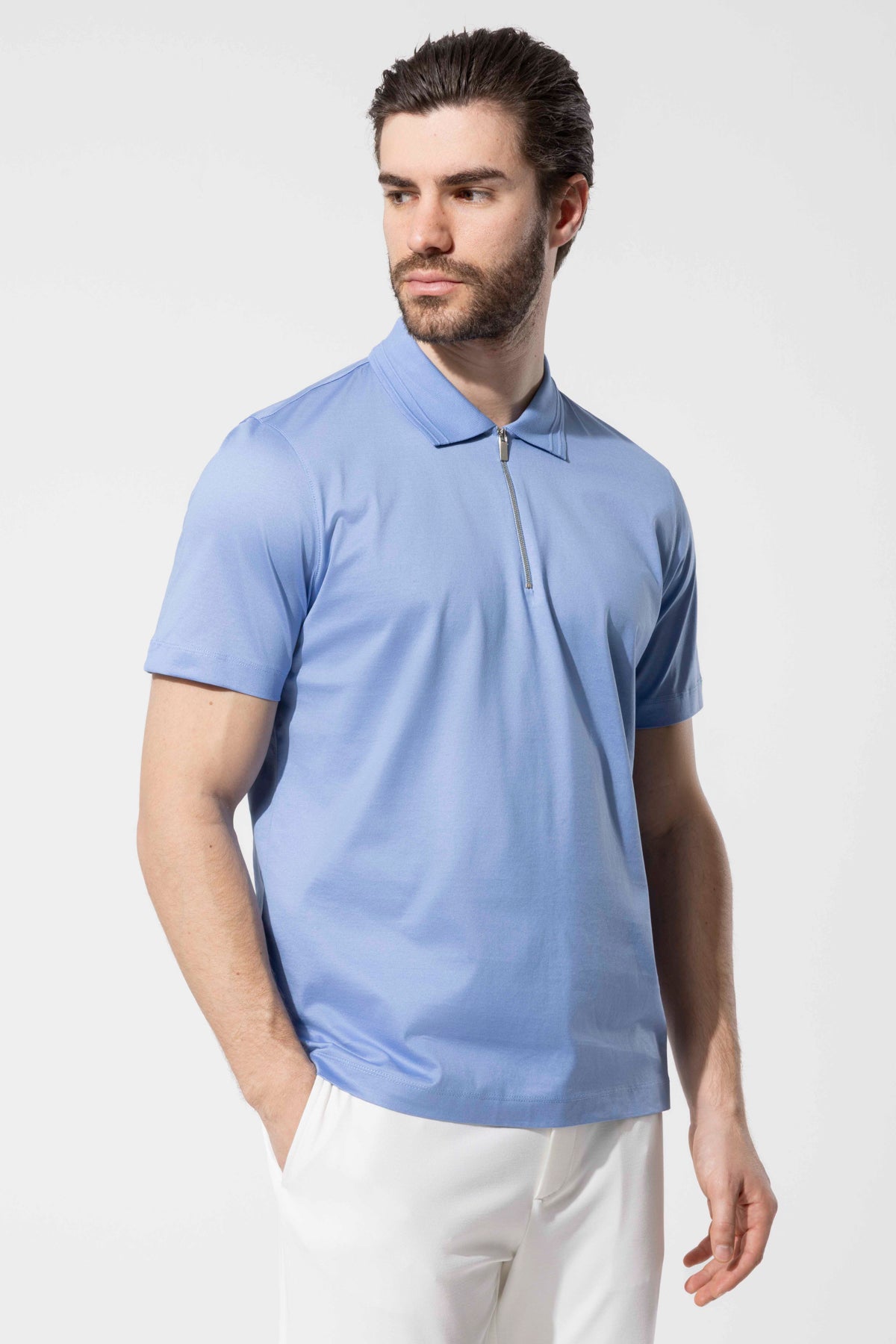 OYSTER POLO ZIPPED