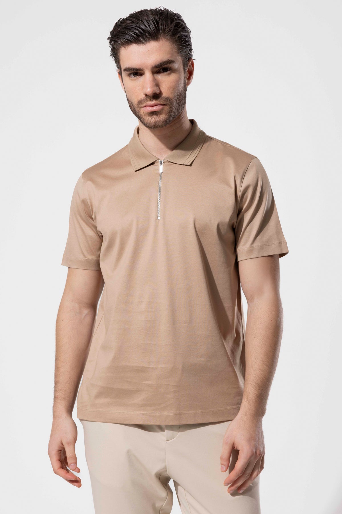 OYSTER POLO ZIPPED