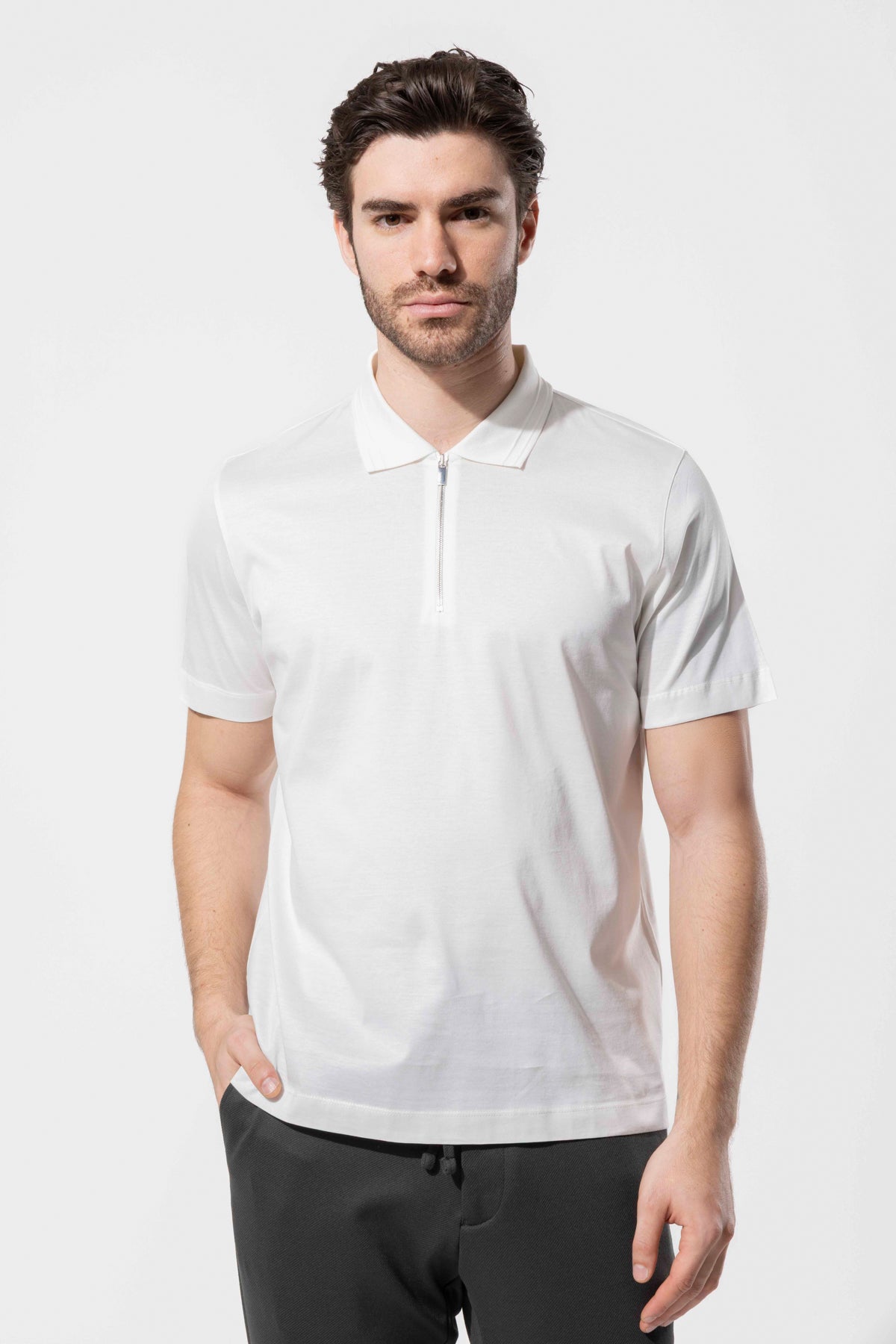 OYSTER POLO ZIPPED
