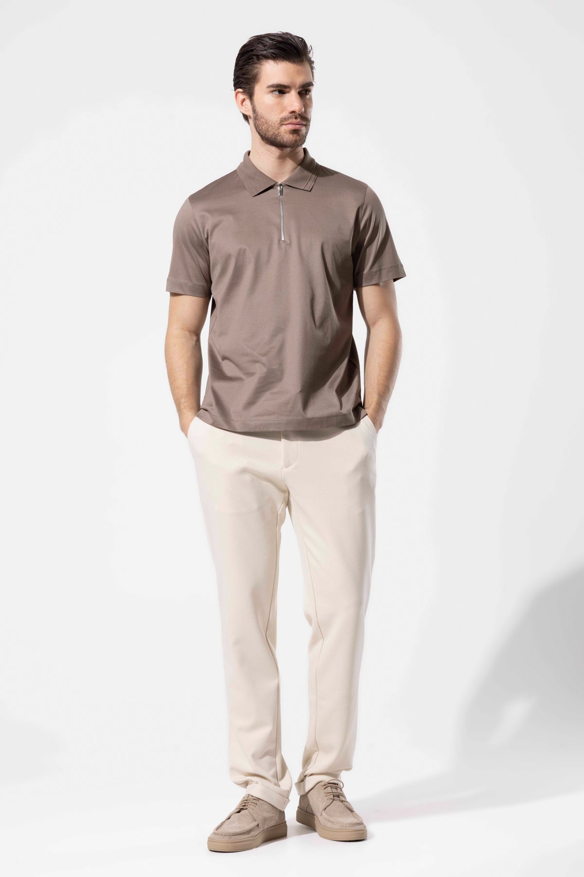 OYSTER POLO ZIPPED