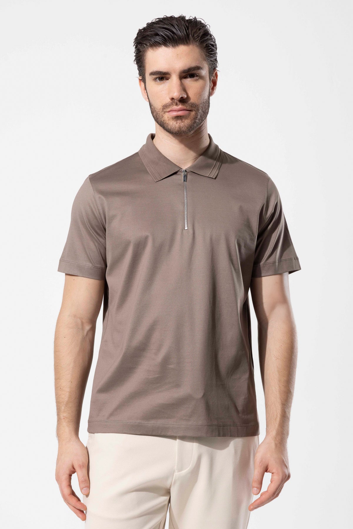 OYSTER POLO ZIPPED