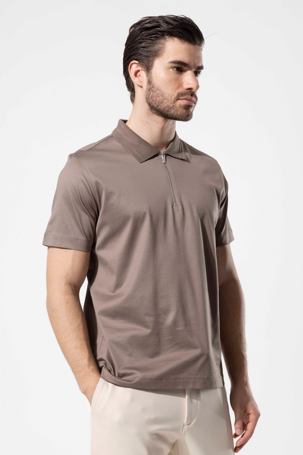 OYSTER POLO ZIPPED