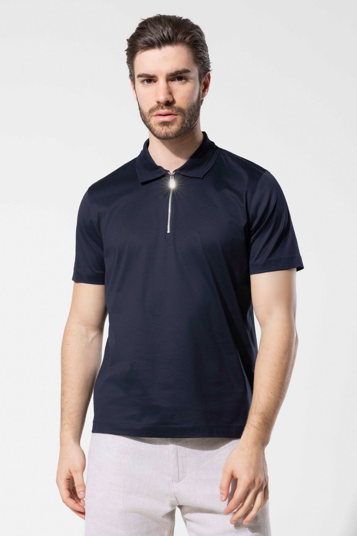 OYSTER POLO ZIPPED