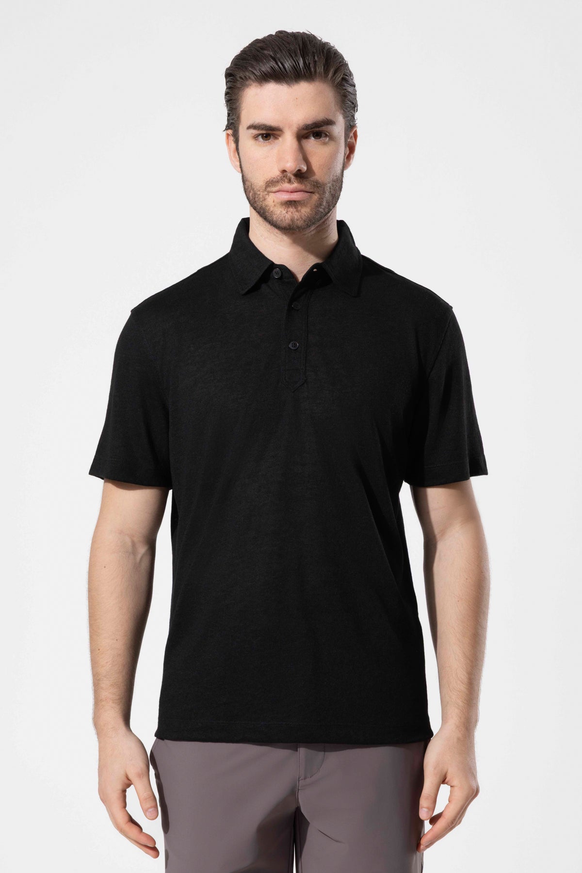 Textured Buttoned Polo
