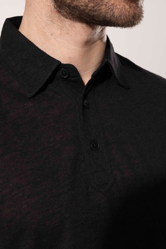 Textured Buttoned Polo