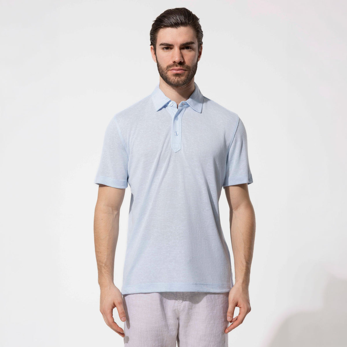 Textured Buttoned Polo