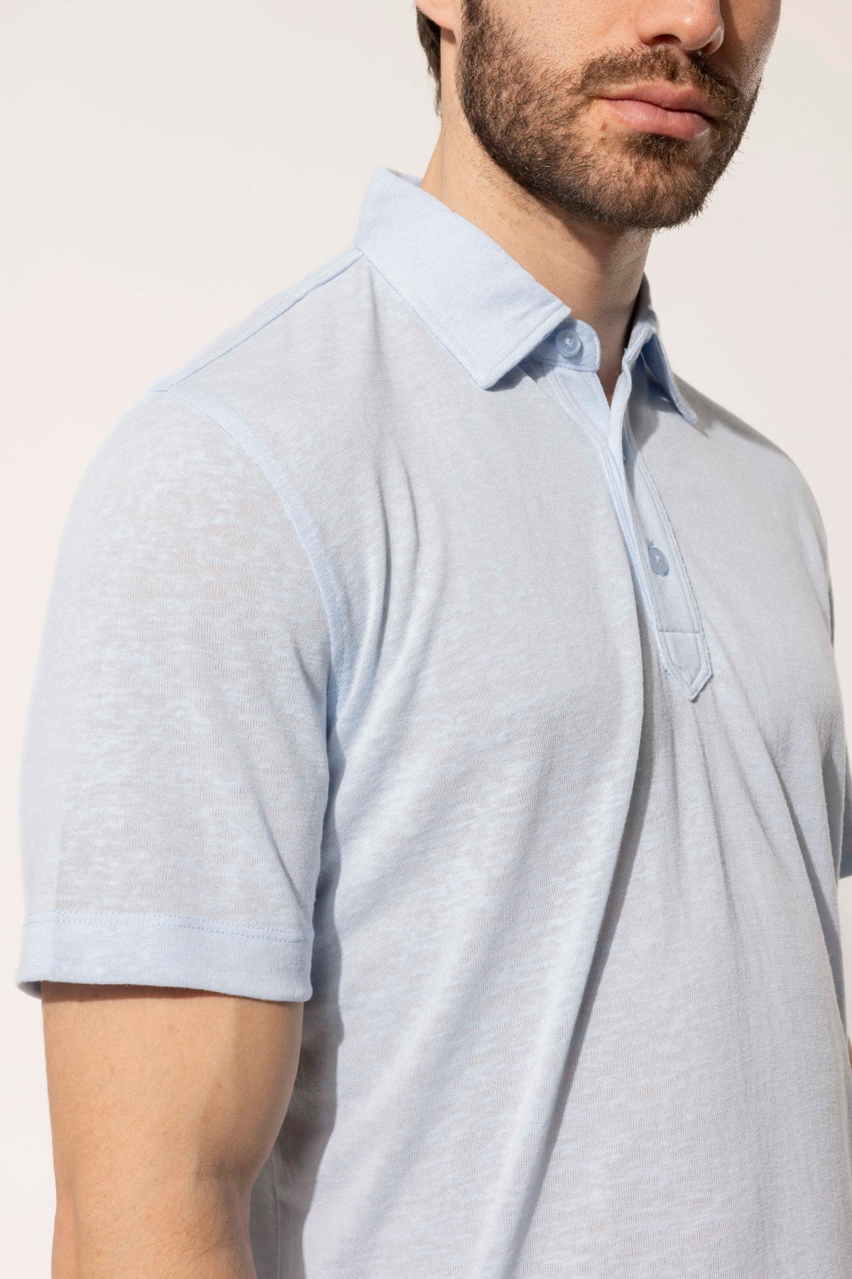 Textured Buttoned Polo