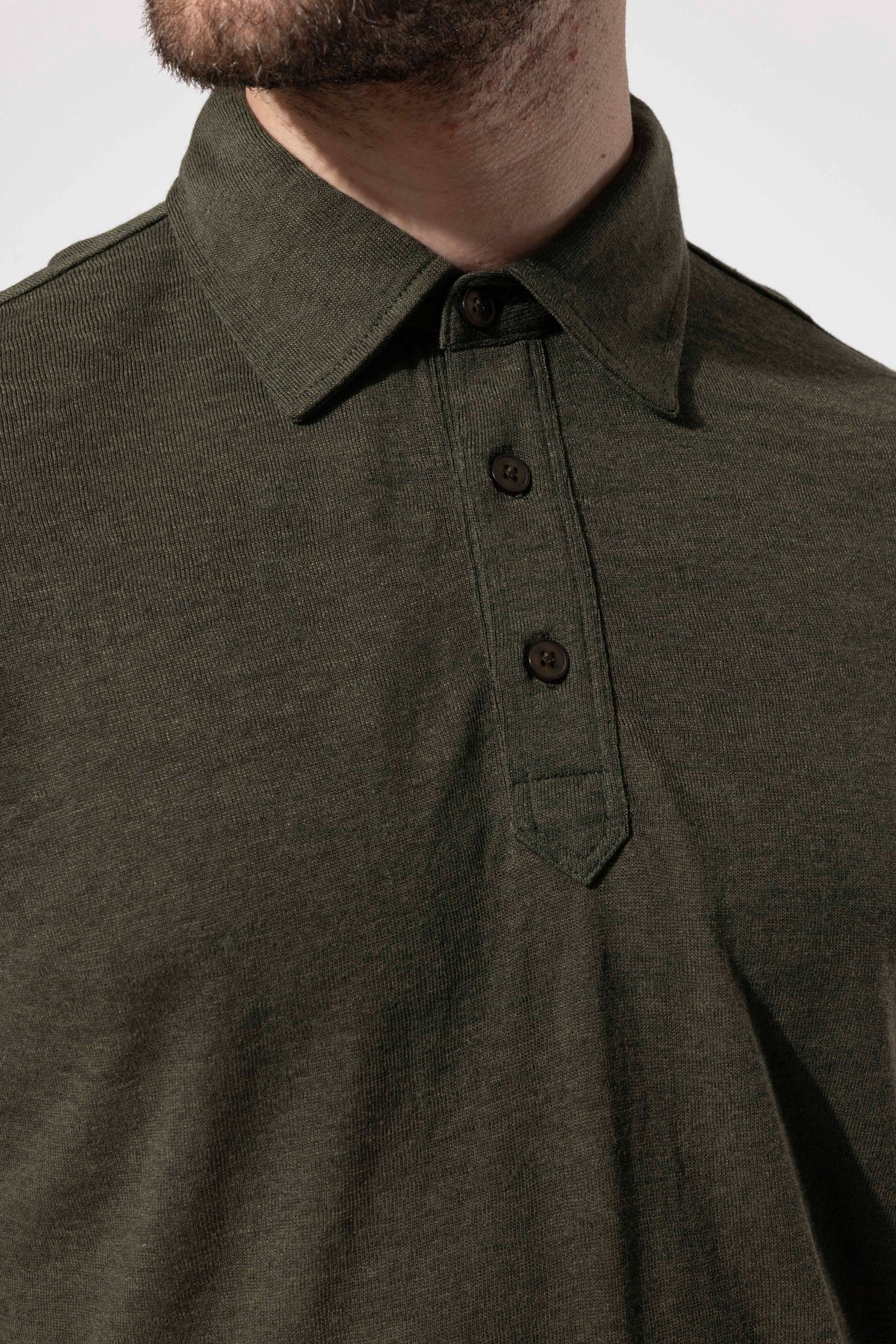 Textured Buttoned Polo