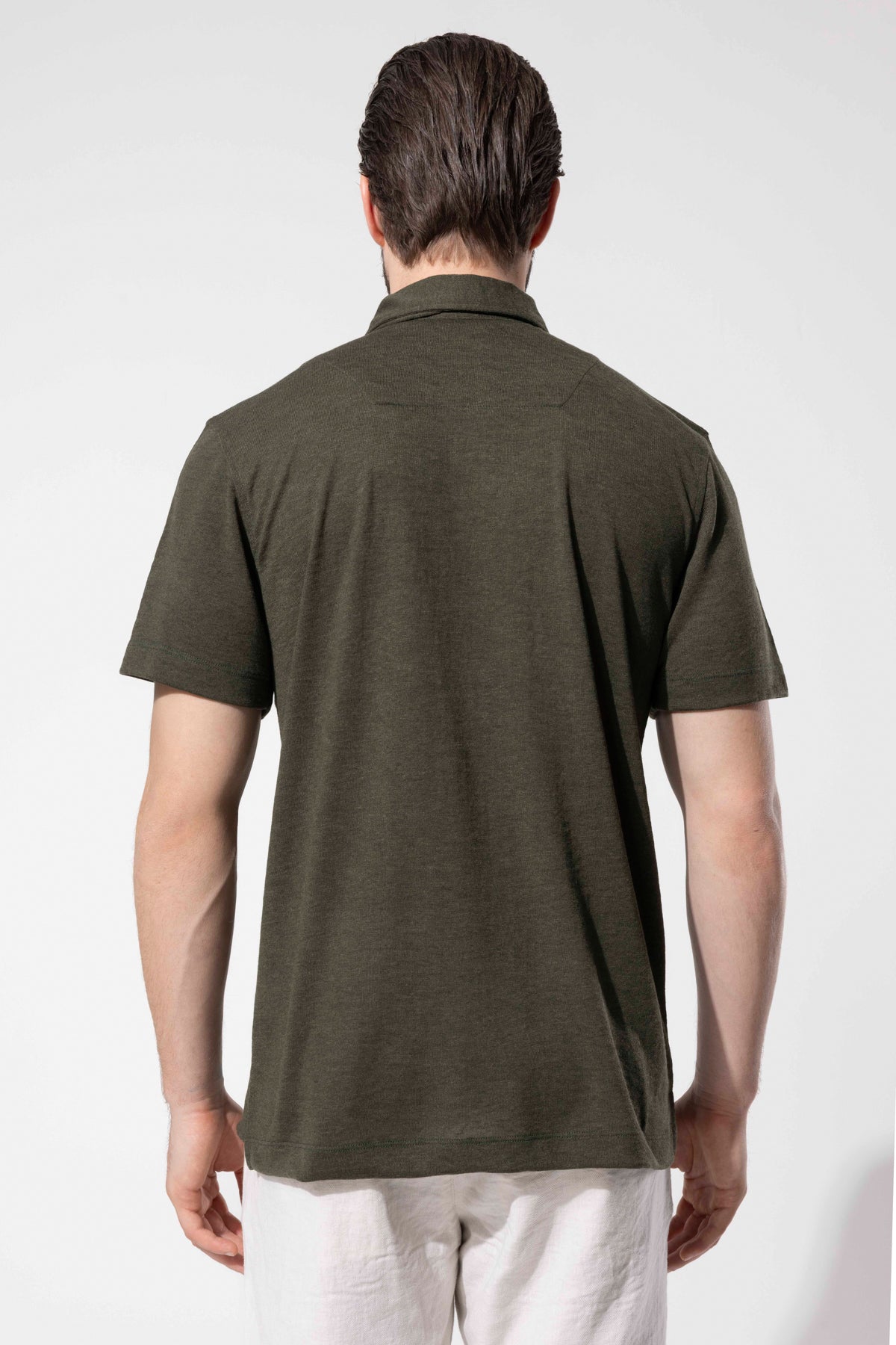 Textured Buttoned Polo