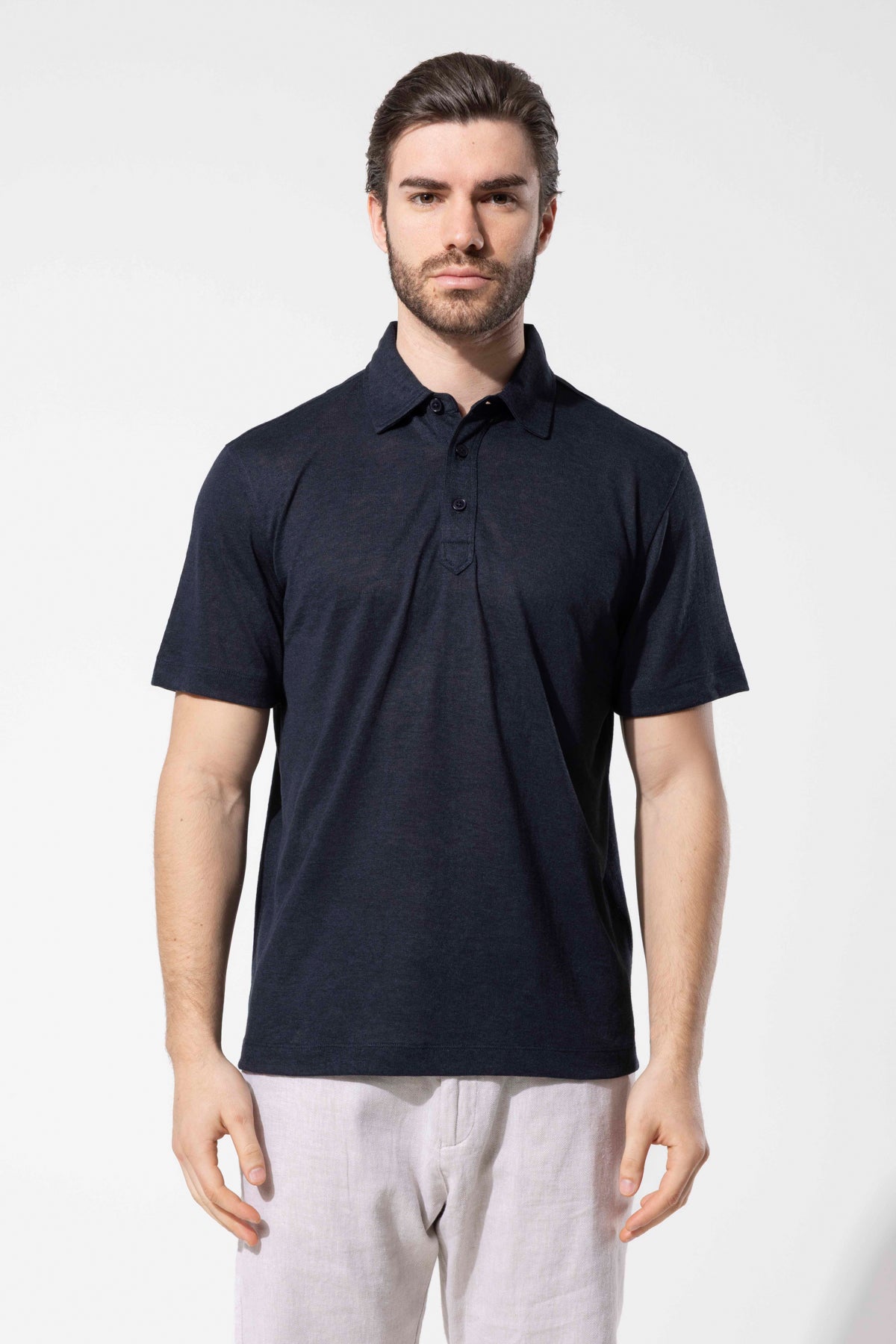 Textured Buttoned Polo