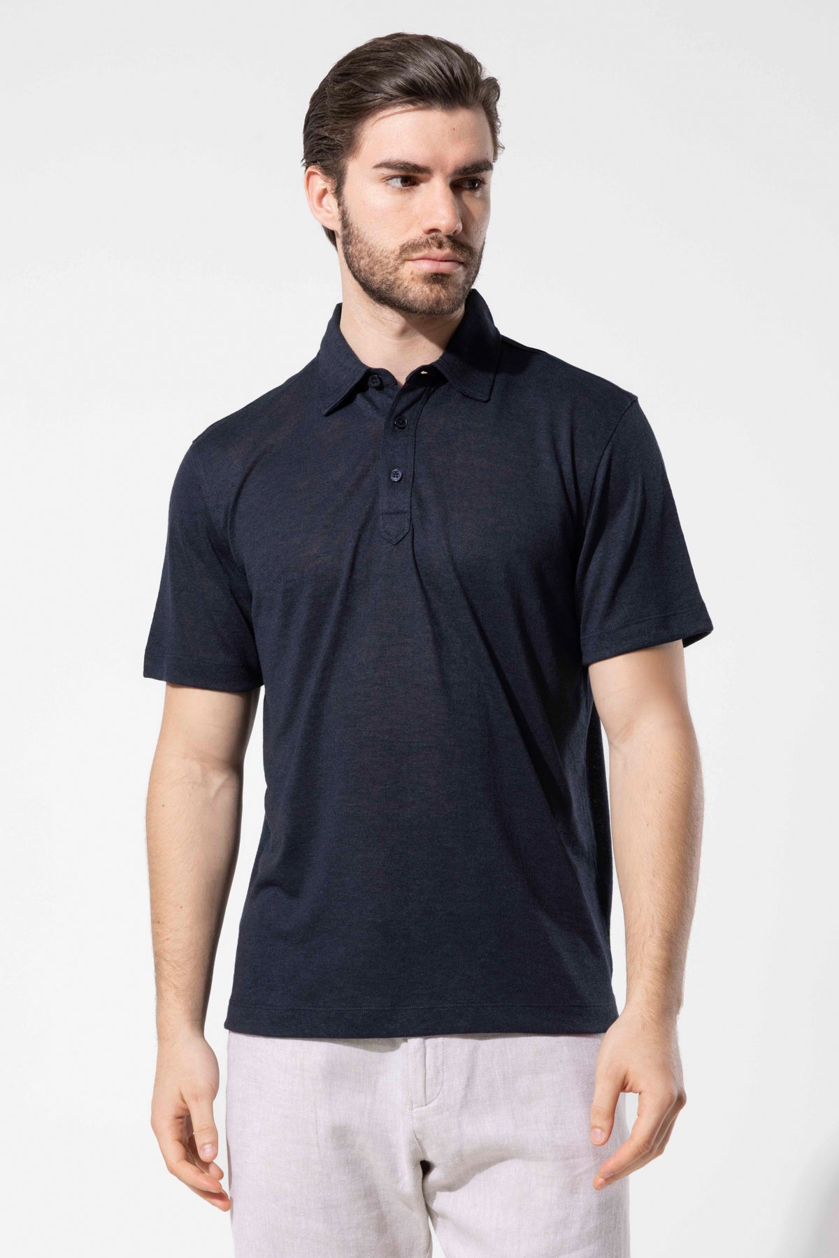 Textured Buttoned Polo