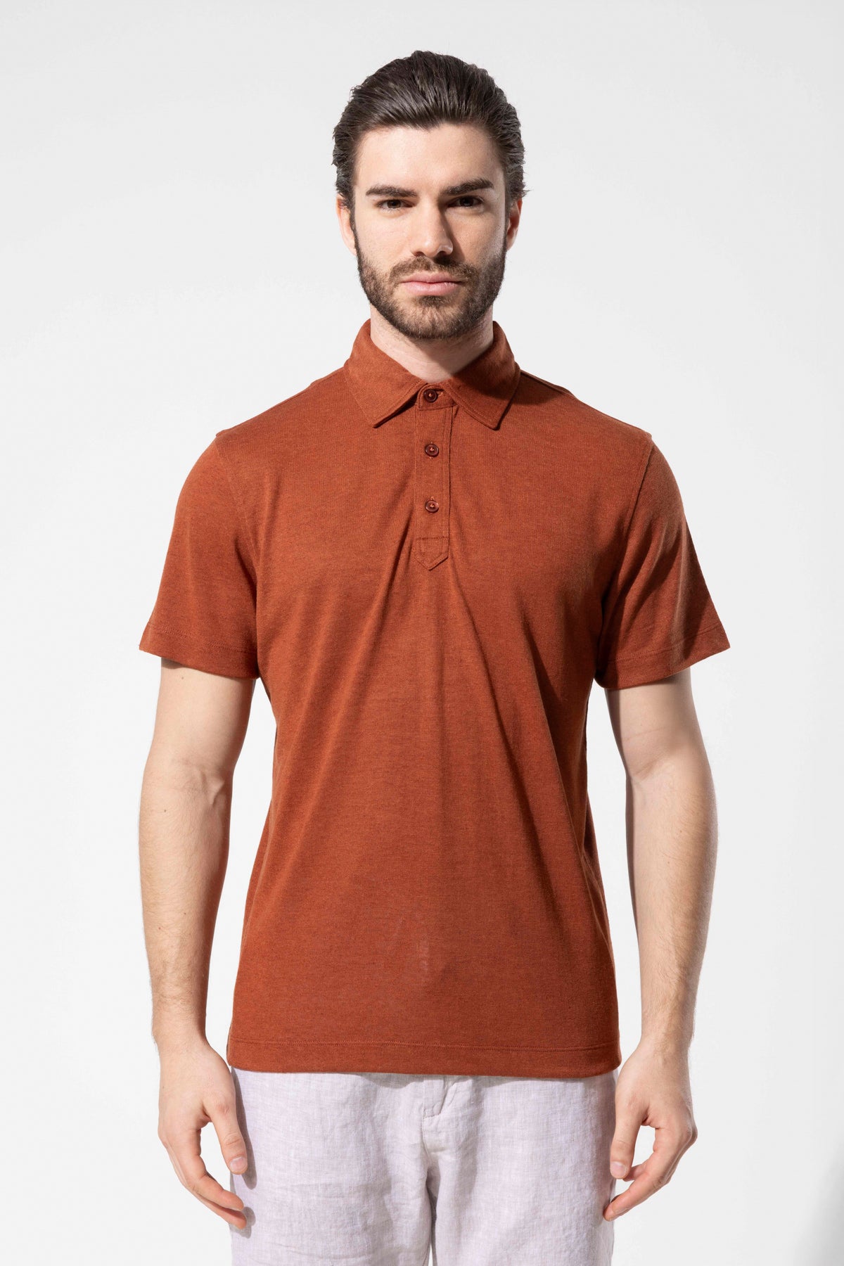 Textured Buttoned Polo