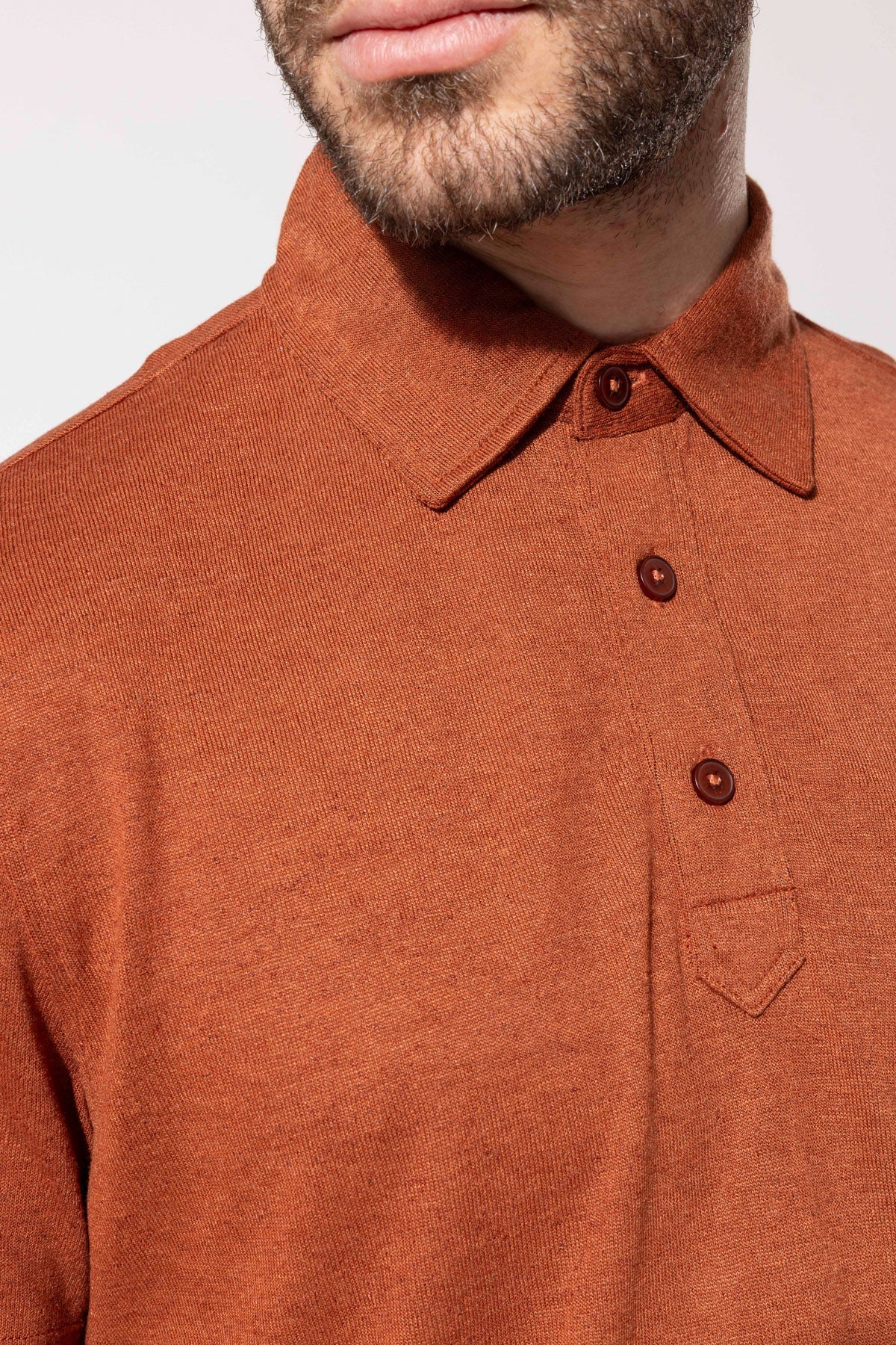 Textured Buttoned Polo