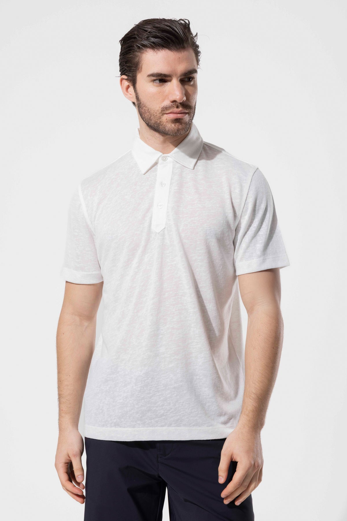 Textured Buttoned Polo