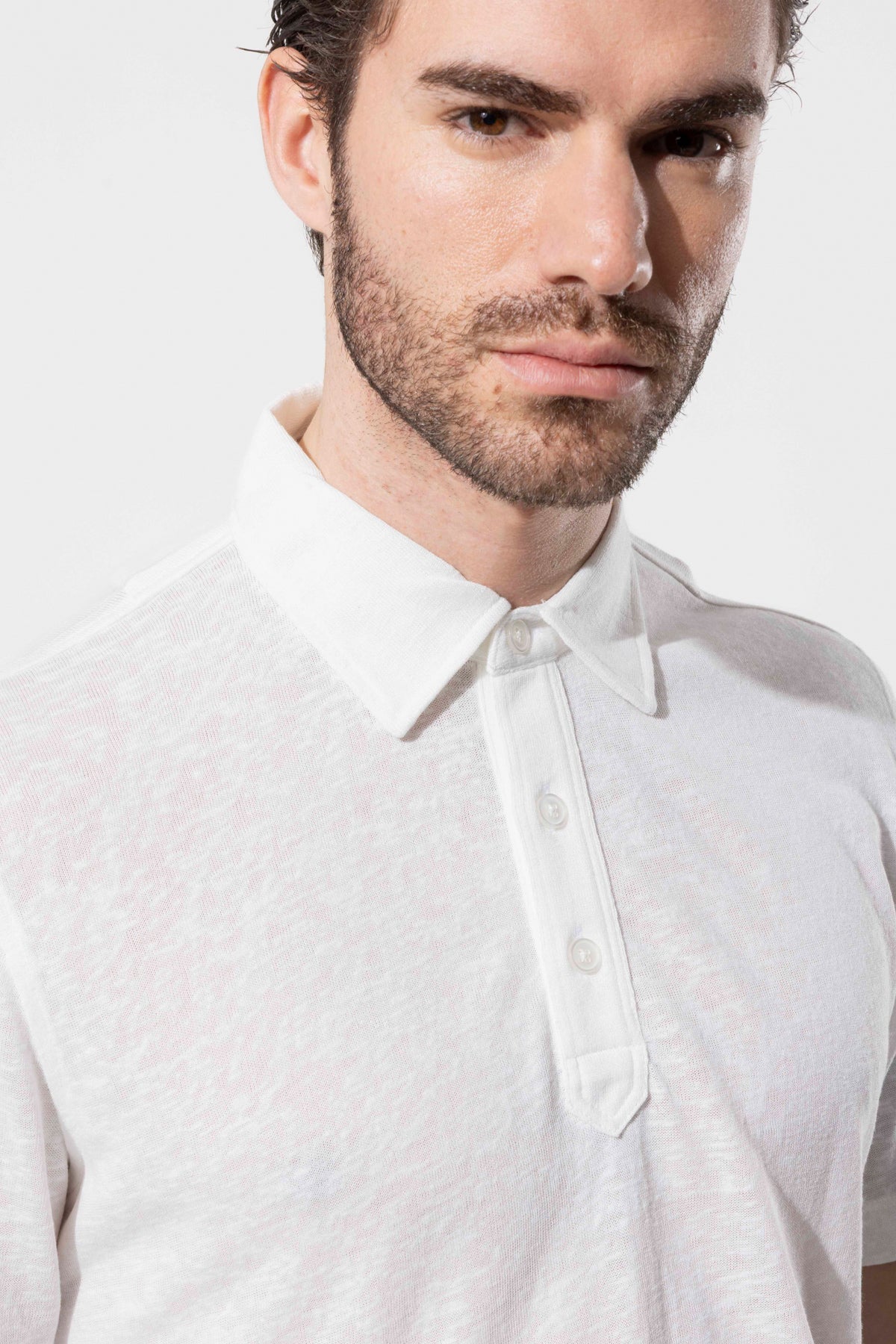 Textured Buttoned Polo