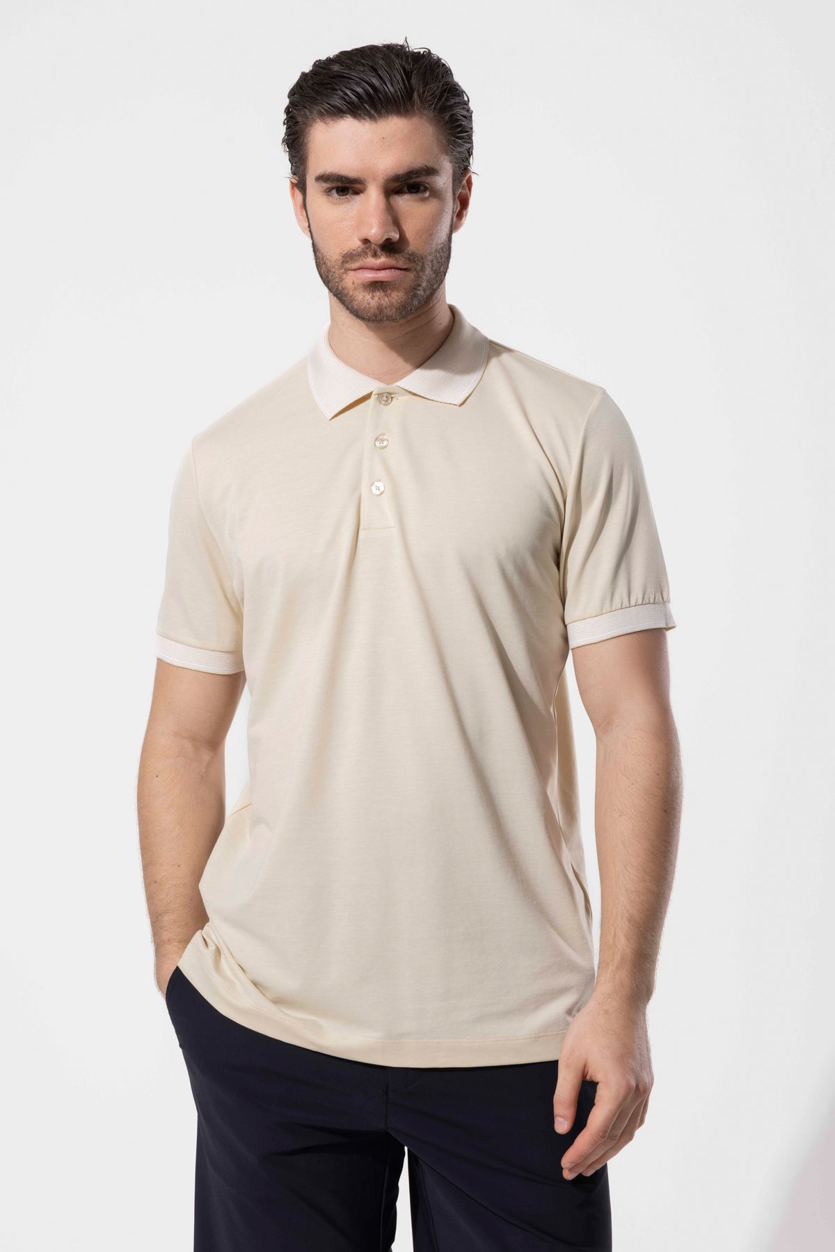 Contrast Collar Polo