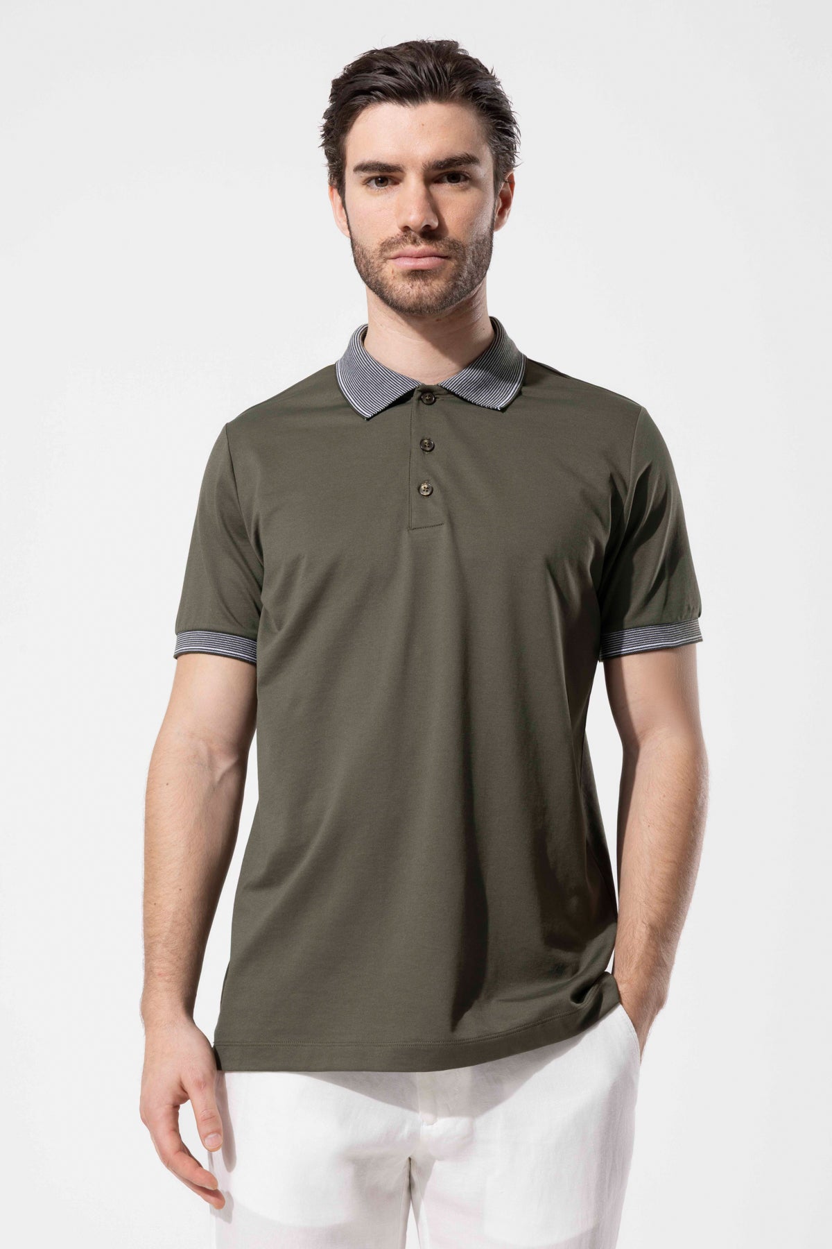 Contrast Collar Polo