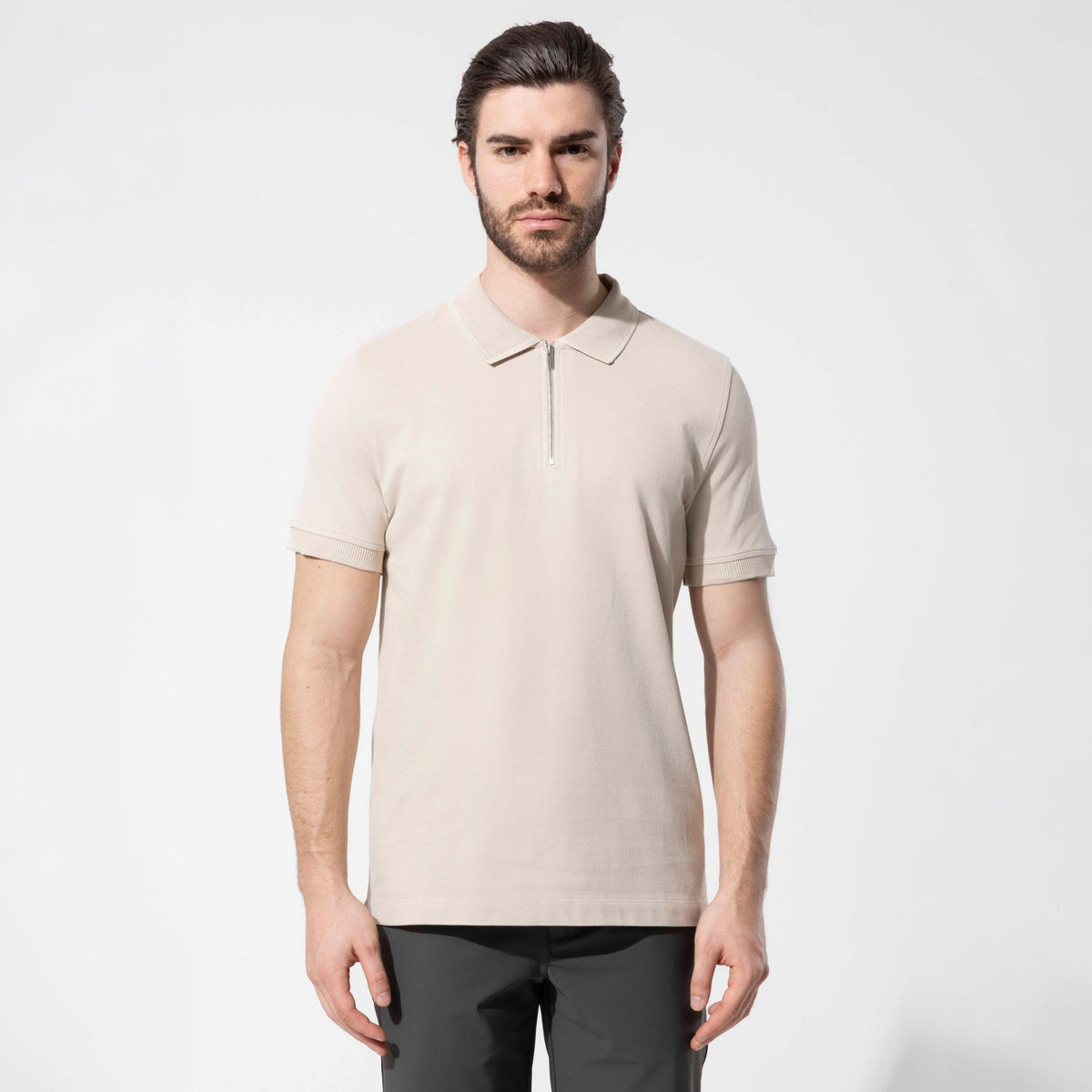 Zip-Neck Polo T-Shirt