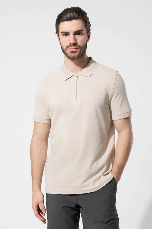 Zip-Neck Polo T-Shirt