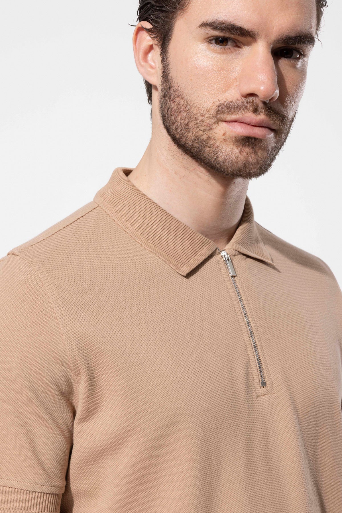 Zip-Neck Polo T-Shirt