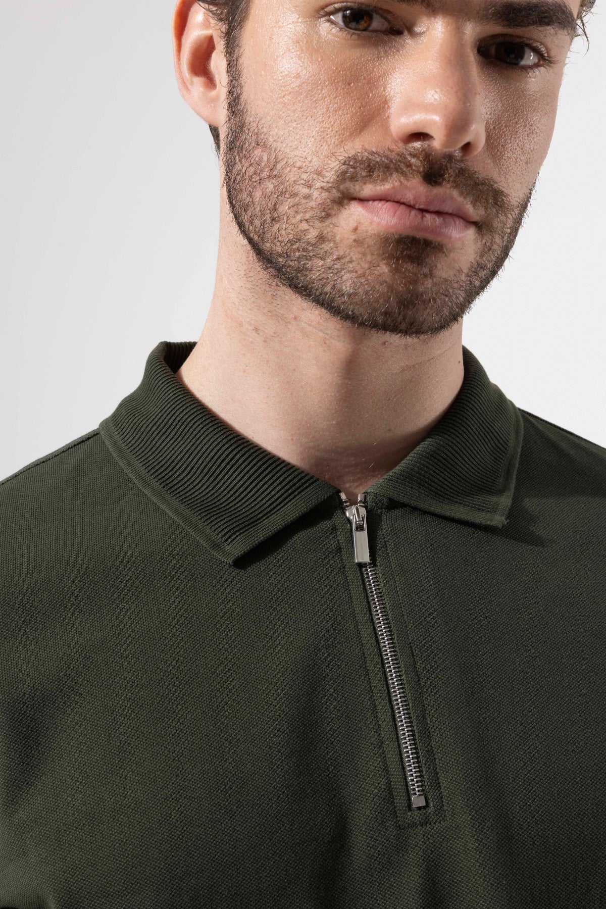 Zip-Neck Polo T-Shirt