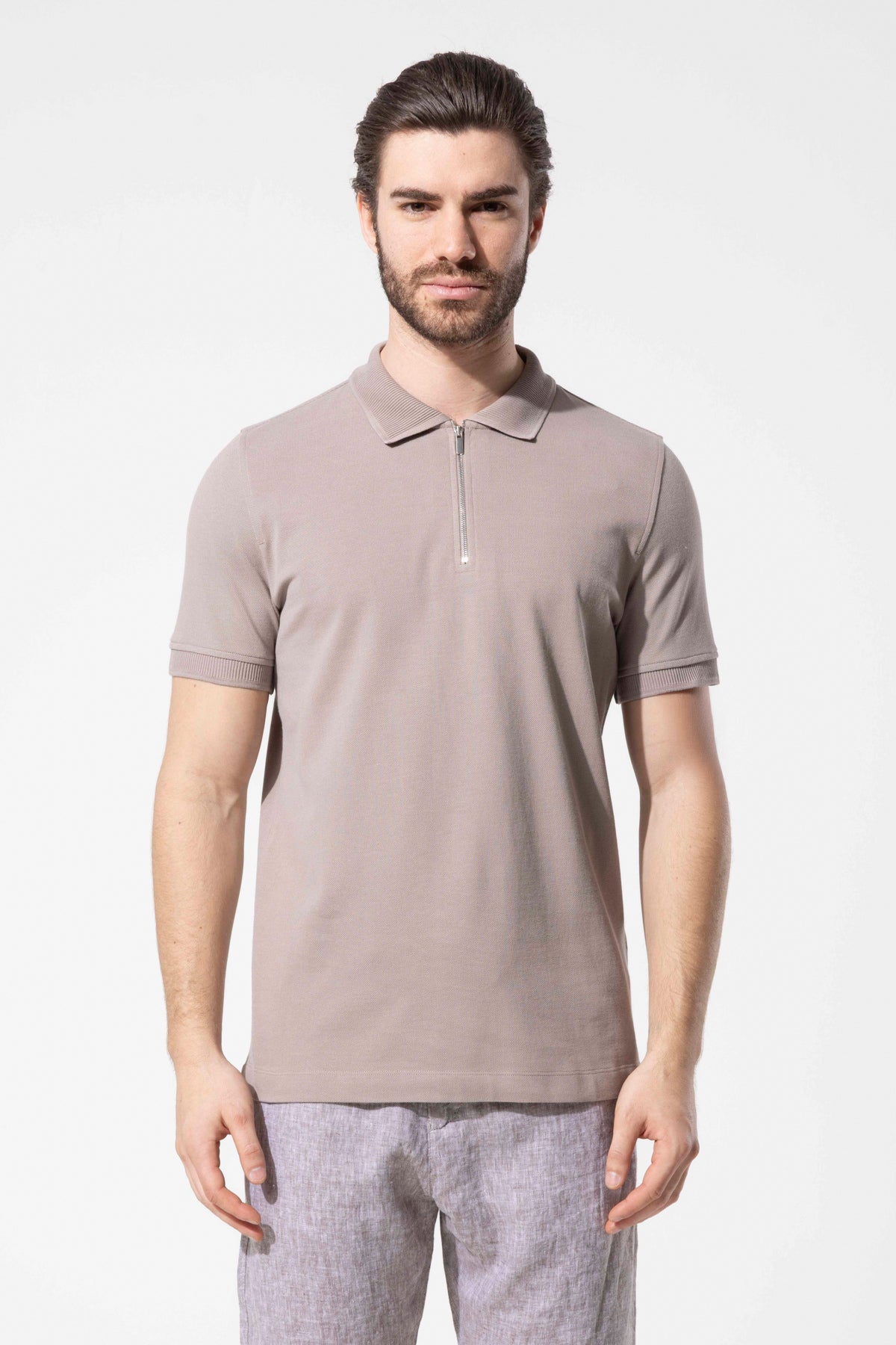 Zip-Neck Polo T-Shirt