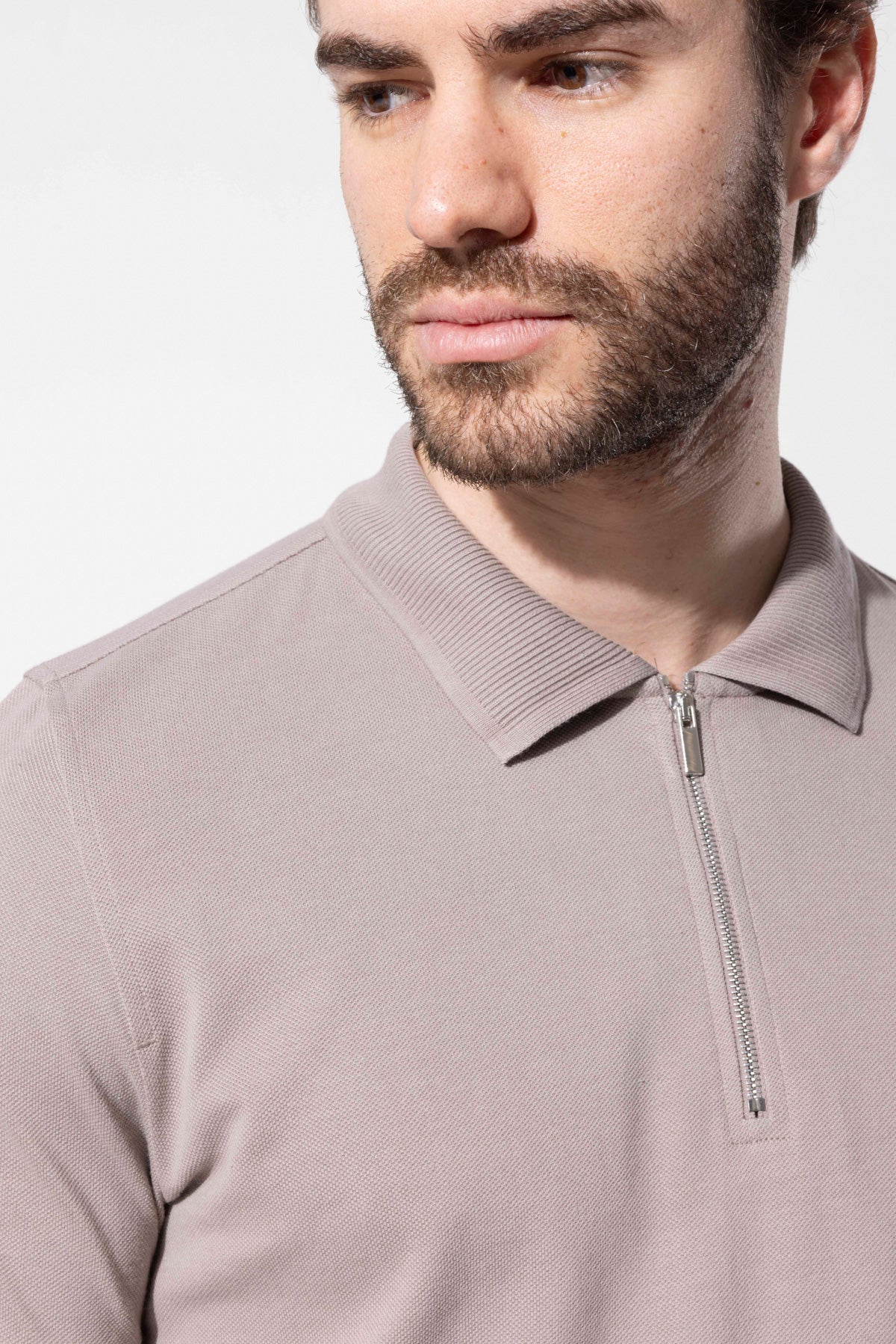 Zip-Neck Polo T-Shirt