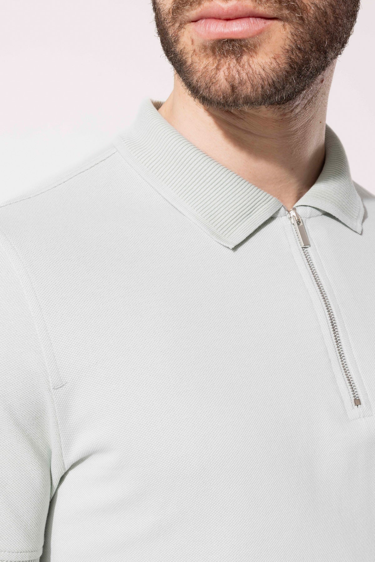 Zip-Neck Polo T-Shirt